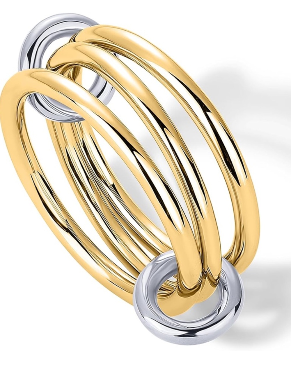Mixed Metal Interlocked Stackable Ring